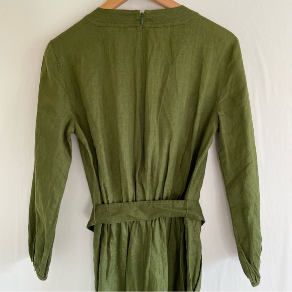J. Crew Point Sur Olive Linen Jumpsuit Size 0 - Picture 12 of 15